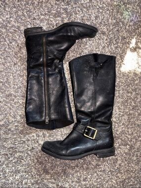 Timberland Black Floral-Patterned Lined Leather Boot